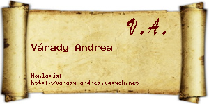 Várady Andrea névjegykártya