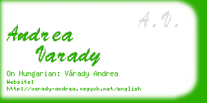 andrea varady business card